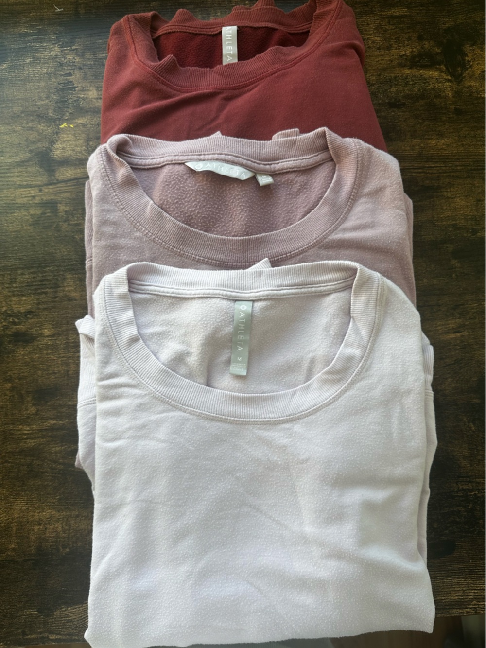Athleta Athleisure Sweatshirts Medium (Lot of 3 - Red, Pink, Light Pink)